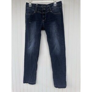 Itz Me Premium Women’s Dark Wash Jeans Embroidered Back Pockets Y2K Size 11